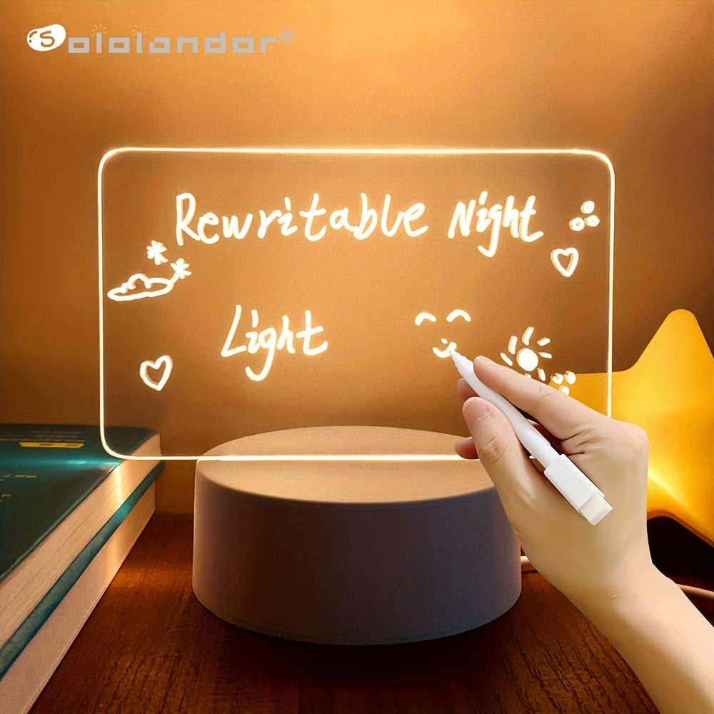 Note Board Creative LED Night Light – USB Message Board with Erasable Marker, Perfect for Families and Friends