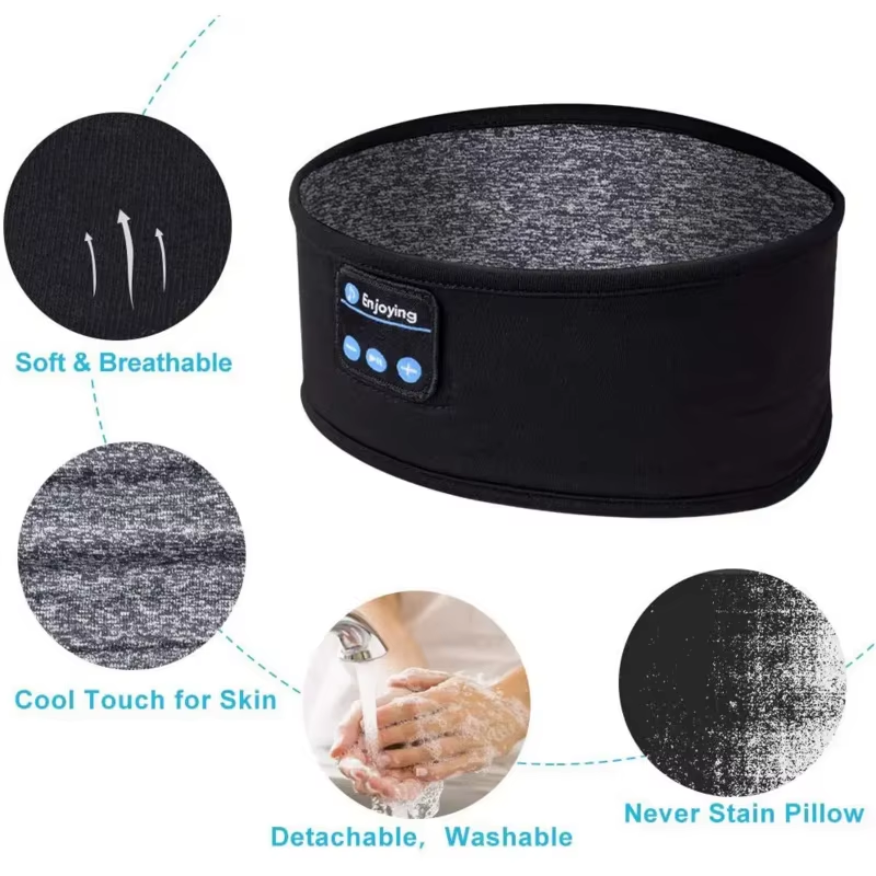 Multi-Functional Sleep and Fitness Headband with Integrated Bluetooth Headphones