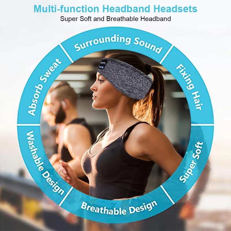 Multi-Functional Sleep and Fitness Headband with Integrated Bluetooth Headphones