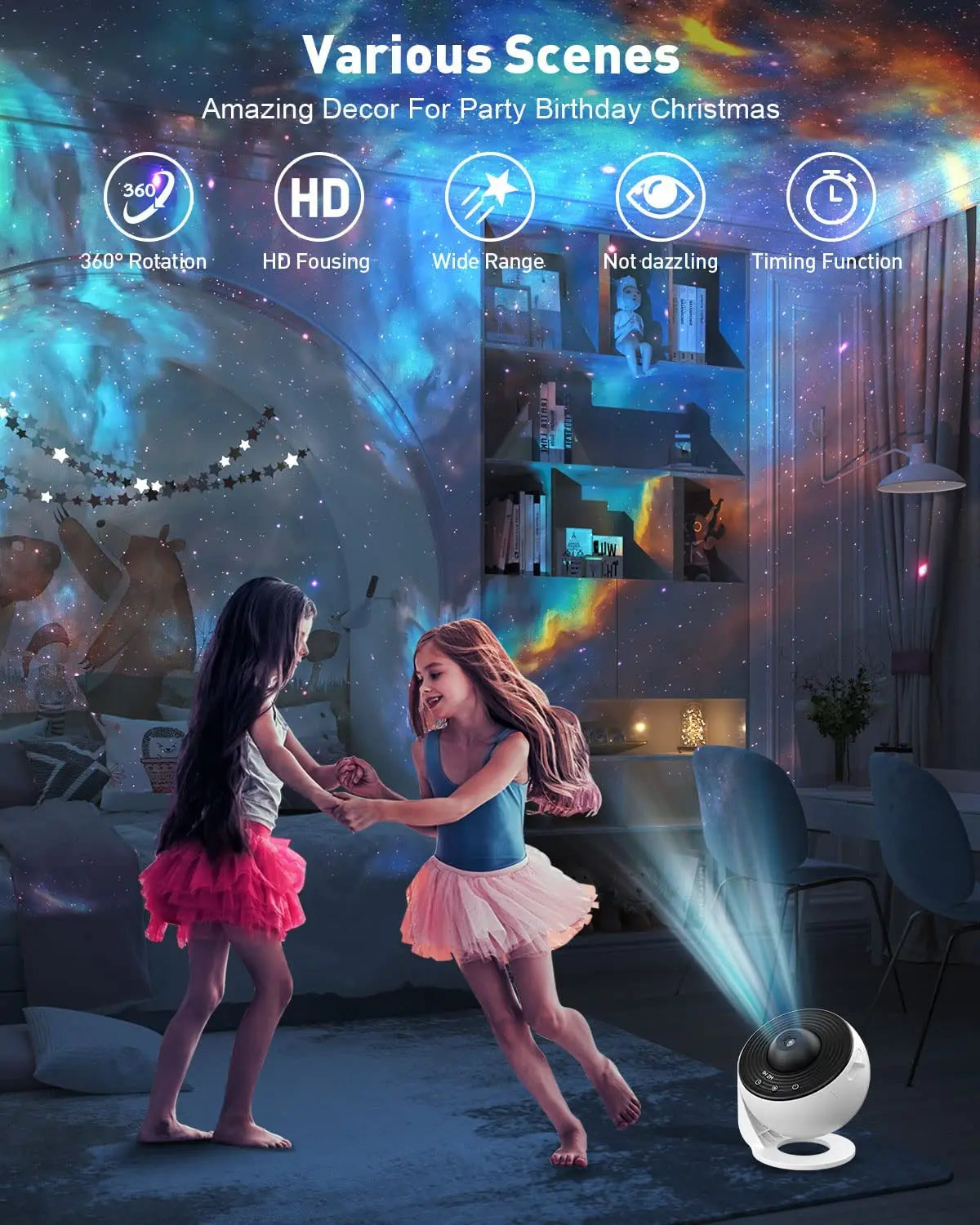 13-in-1 Star Projector – Planetarium Galaxy Projector with Aurora and Cosmic Scenarios for the Whole Family