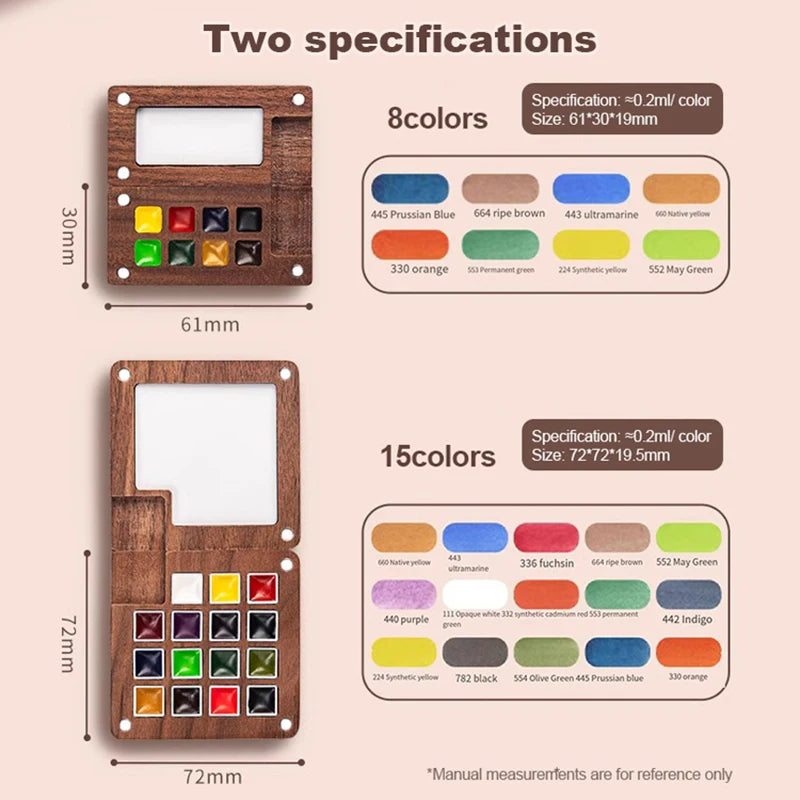 Pocket Artist - Portable Travel Watercolor Set (8/15 Colors Available)