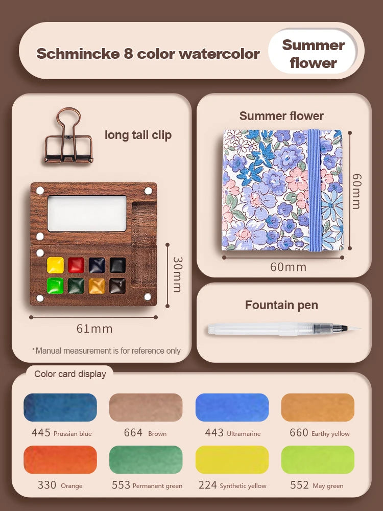 Pocket Artist - Portable Travel Watercolor Set (8/15 Colors Available)
