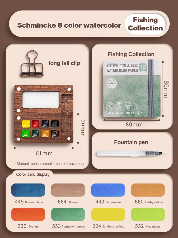 Pocket Artist - Portable Travel Watercolor Set (8/15 Colors Available)