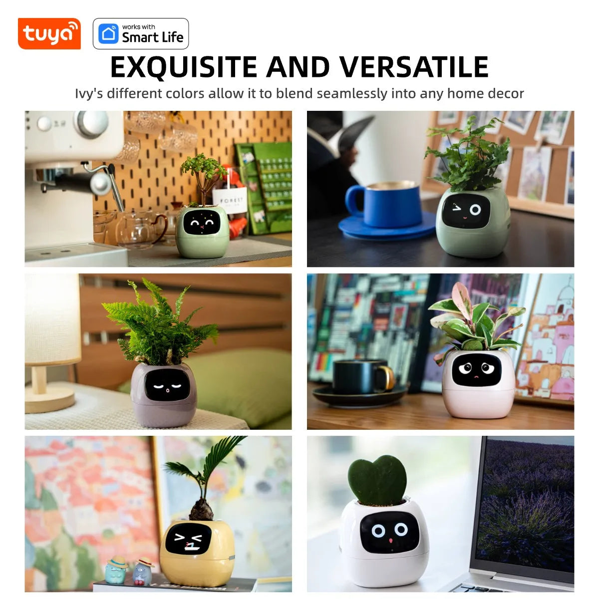 IVY Plant Cute Pet Robot – Interactive Smart Planter with Digital Face, AI-Powered Care, and Air Purification