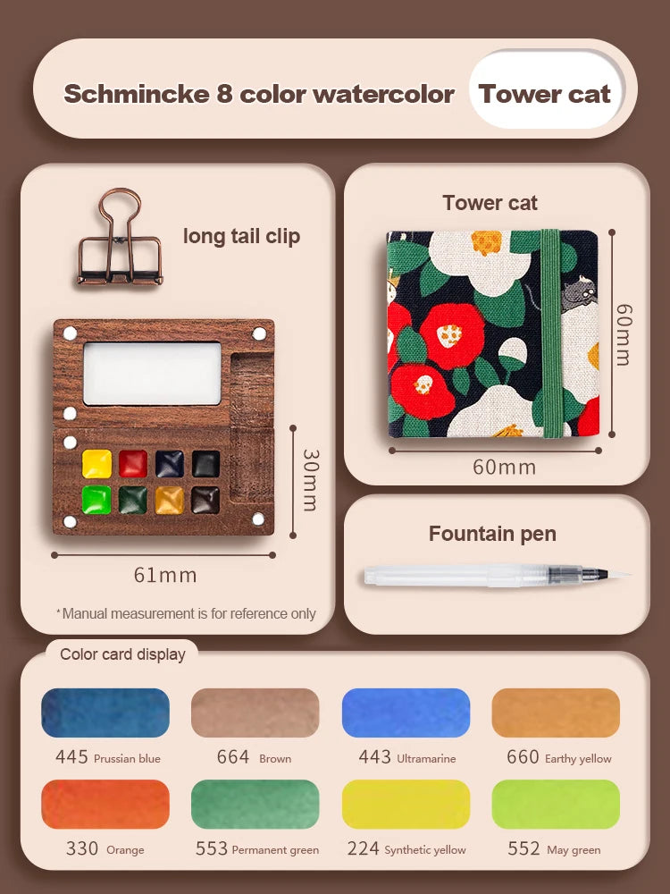 Pocket Artist - Portable Travel Watercolor Set (8/15 Colors Available)