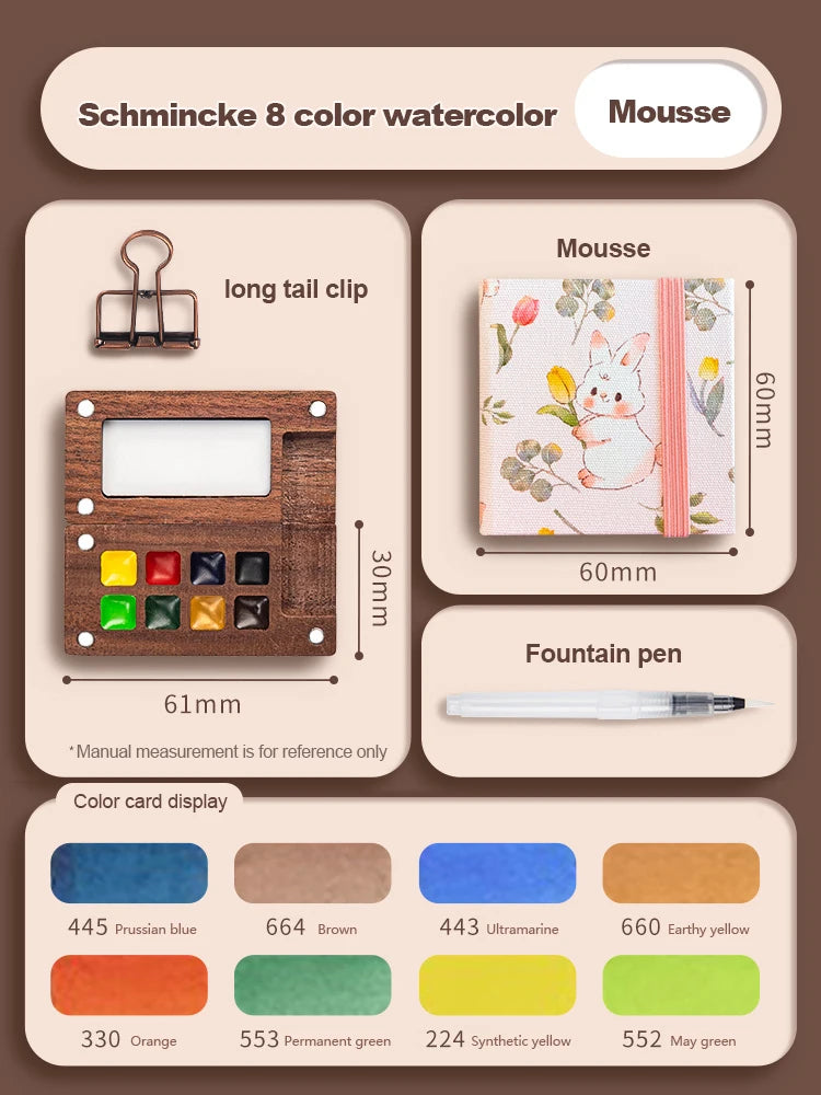 Pocket Artist - Portable Travel Watercolor Set (8/15 Colors Available)