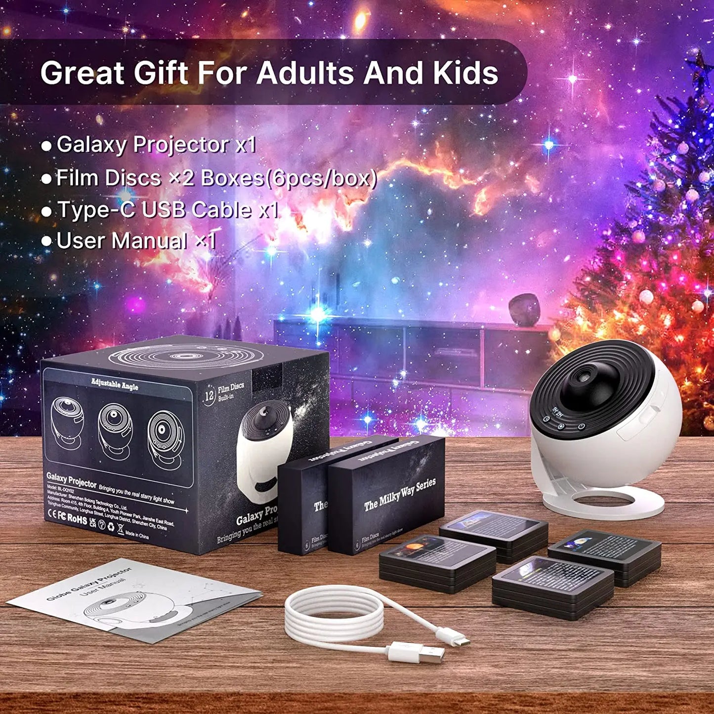 13-in-1 Star Projector – Planetarium Galaxy Projector with Aurora and Cosmic Scenarios for the Whole Family