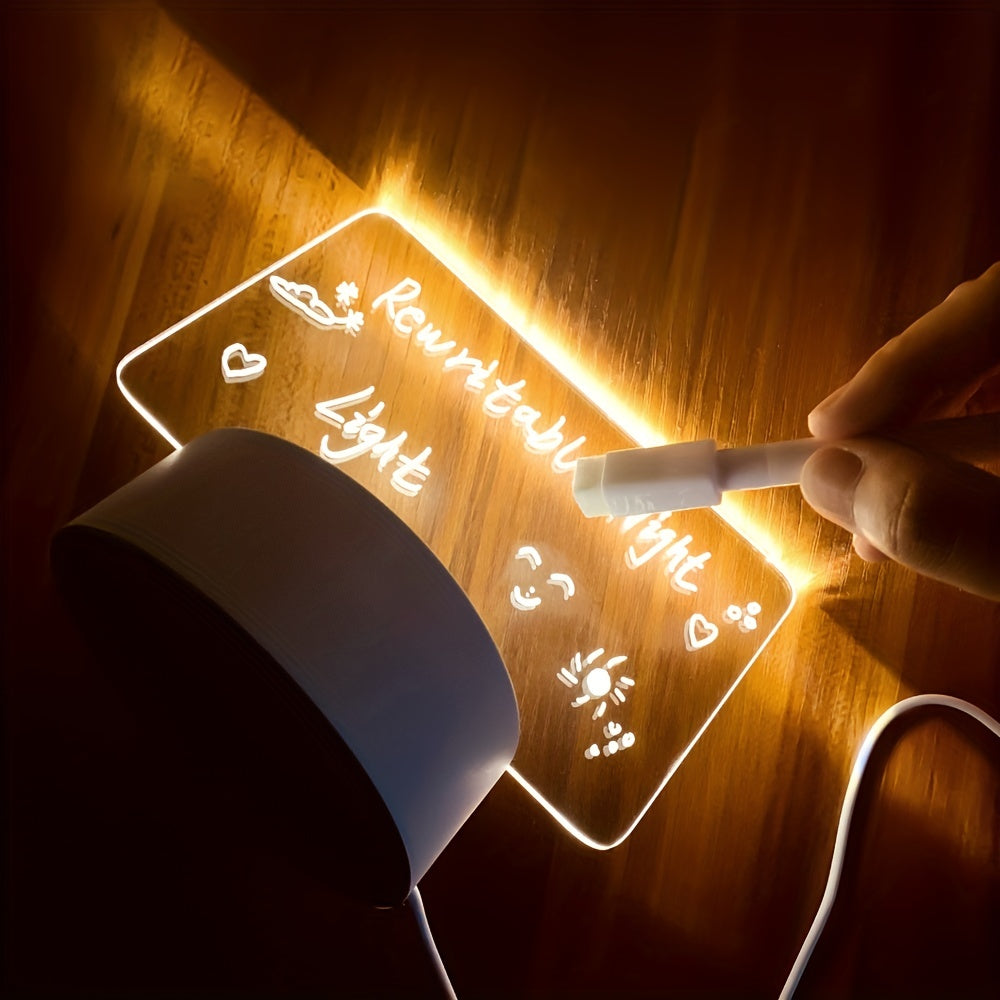 Note Board Creative LED Night Light – USB Message Board with Erasable Marker, Perfect for Families and Friends